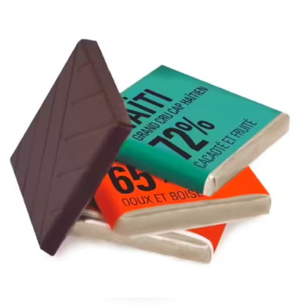 Carrés de chocolat noir Haïti/Pérou Bio 4g dispersés (Cce Equitable)