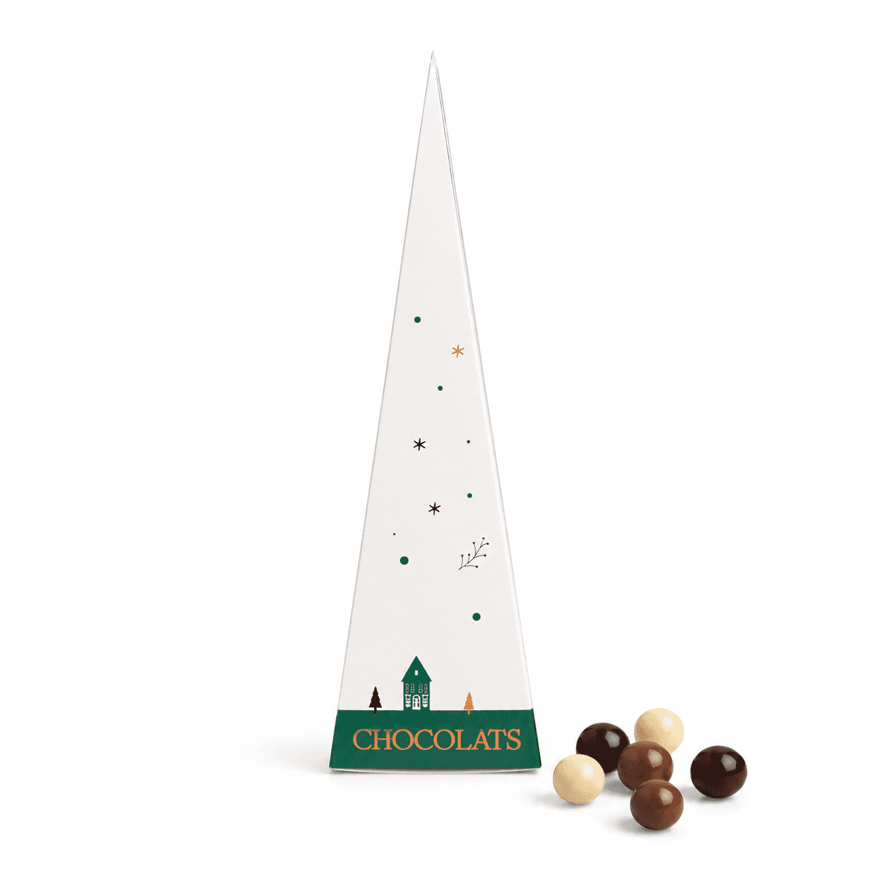 Chocolats de Noël noir/lait et ses perles croustillantes 90g