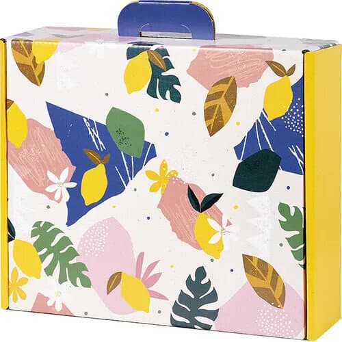 Valisette carton rectangle JARDIN D'AGRUMES - 34.2 x 25.0 x 11.5 cm