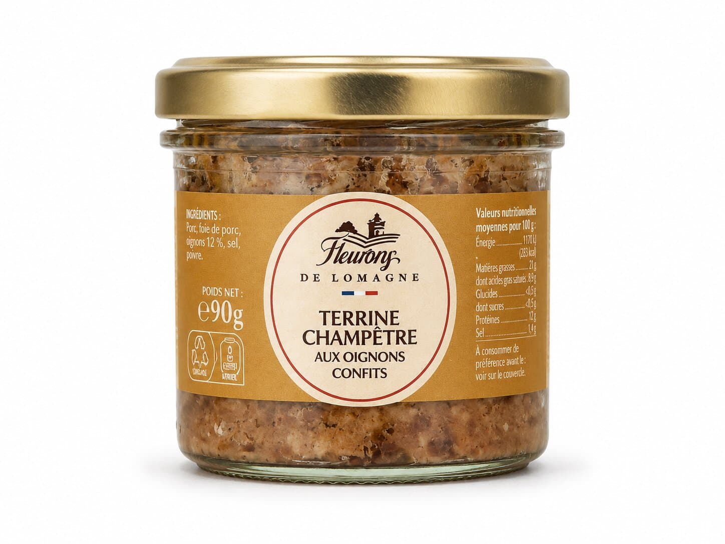 Terrine champêtre aux oignons confits 90g