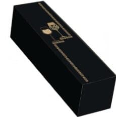 Coffret carton noir et or 1 bouteille magnum 39,5 x 11,5 x 11,5 cm