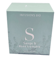 Boîte de 8 infusions BIO - Sauge & Rose trémière Domaine Saint-Gilles BIO (ESAT)