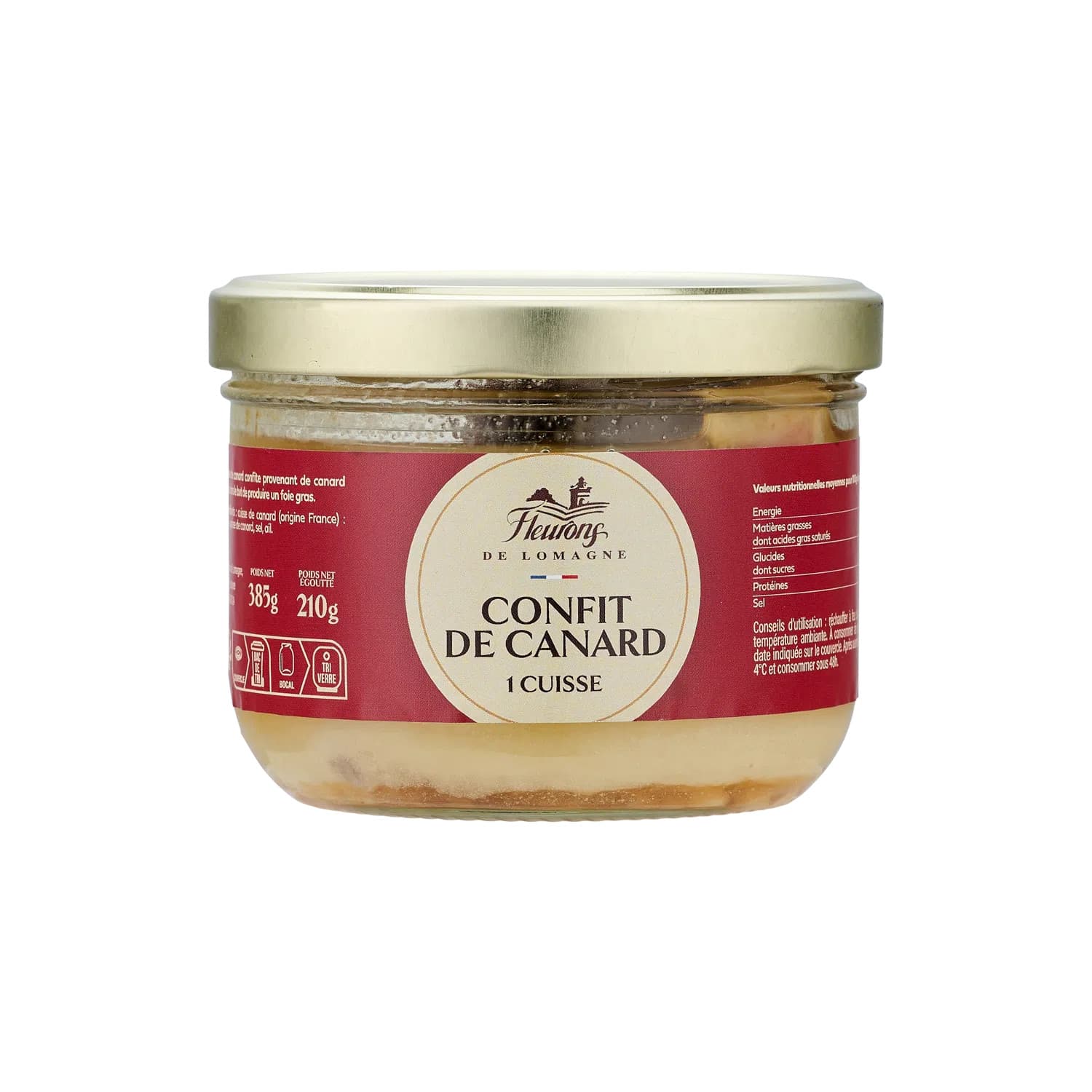 Confit de canard 1 cuisse 385g